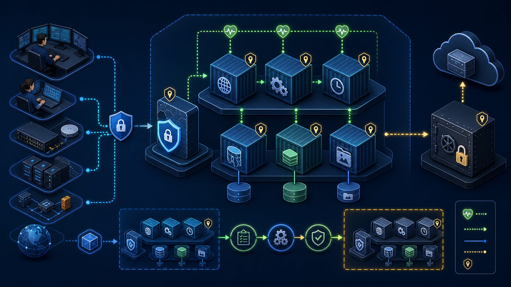 NetBox Docker 보안 배포: 애플리케이션, 작업자, 데이터베이스, 캐시, TLS와 백업 구성