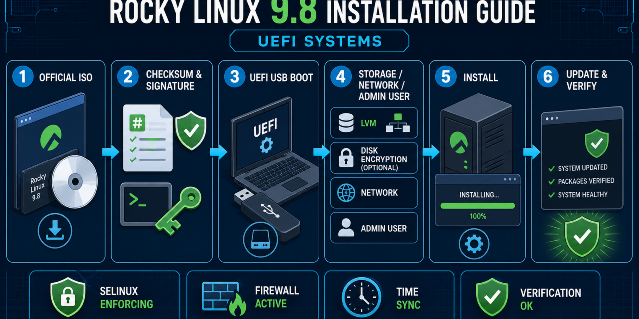 Rocky Linux 설치 가이드: 9.8 UEFI·보안 초기 설정